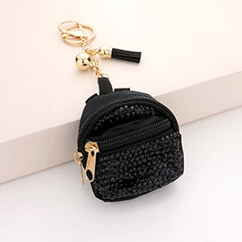 Studded Backpack Bag Tassel Keychain