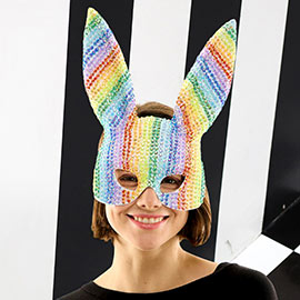 Studded Halloween Costume Bunny Mask