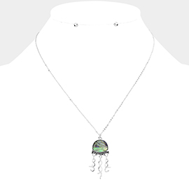 Abalone Jellyfish Pendant Necklace