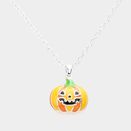 Enamel Pumpkin Pendant Necklace