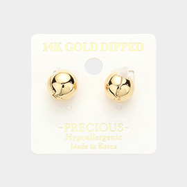 14K Gold Dipped 0.5 Inch Metal Huggie Hoop Earrings