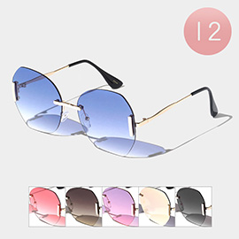 12PCS - Tinted Angled Wayfarer Sunglasses