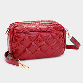 Quilted Solid Rectangle Crossbody Bag