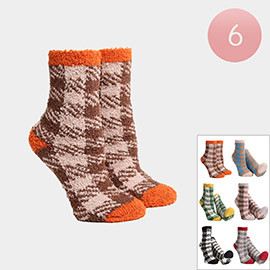 6Pairs - Buffalo Check Patterned Luxury Soft Socks