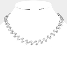 Zigzag Chevron Metal Collar Necklace