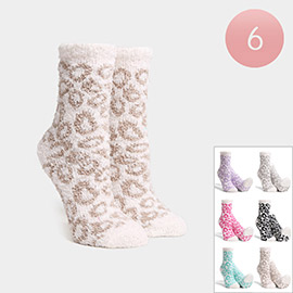 6Pairs - Leopard Patterned Luxury Soft Socks