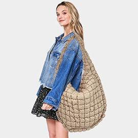 Oversized Quilted Puffer Shoulder / Crossbody Bag Cloud Bag