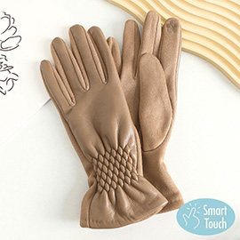 Pleat Detailed Touch Smart Gloves