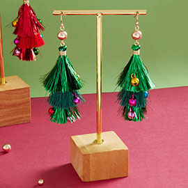 Christmas Triple Tassel Layered Dangle Earrings