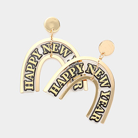 Happy New Year Message Dangle Earrings
