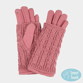 3 IN 1 - Cable Knit Touch Smart Gloves