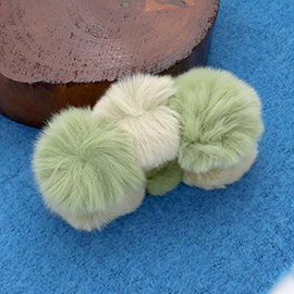 Faux Fur Triple Pom Pom Hair Claw Clip