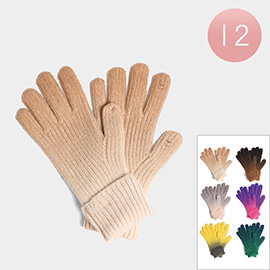 12Pairs - Ombre Knit Gloves