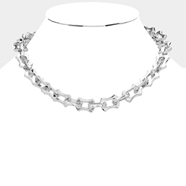 Abstract Open Metal Link Necklace