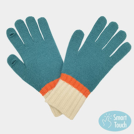 Color Block Knit Gloves