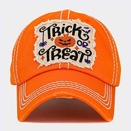 Trick or Treat Message Pumpkin Pointed Vintage Baseball Cap