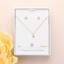 Secret Box _ April Birthstone Pendant Necklace
