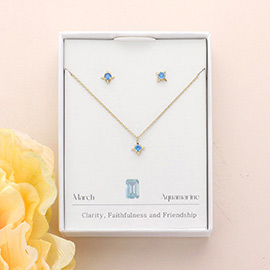 Secret Box _ March Birthstone Pendant Necklace