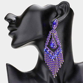 Teardrop Crystal Rhinestone Chandelier Evening Earrings