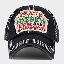 Joyful Merry and Blessed Message Vintage Baseball Cap
