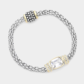 CZ Stone Accented Magnetic Bracelet
