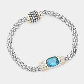 CZ Stone Accented Magnetic Bracelet