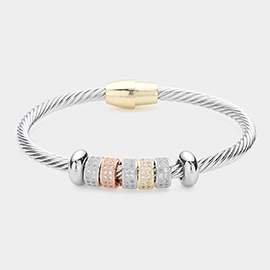 CZ Embellished Rings Magnetic Bracelet
