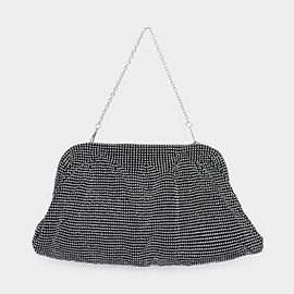 Bling Pleated Evening Clutch / Tote / Crossbody Bag