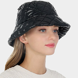 Quilted Puffer Solid Bucket Hat