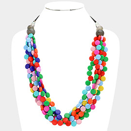 Resin Round Cluster Multi Layered Necklace