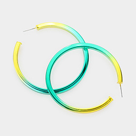 Colored Metal Hoop Earrings