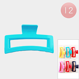 12PCS - Solid Rectangle Hair Claw Clips