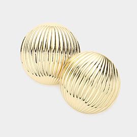 Gold Dipped Textured Metal Disc Earrings