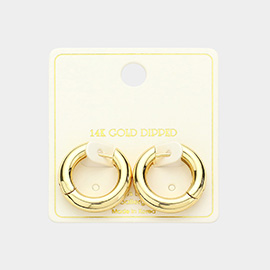 14K Gold Dipped Chunky Funky Huggie Hoop Earrings