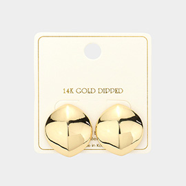 14K Gold Dipped Oval Convex Earrings