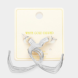 White Gold Dipped Heart Hoop Earrings