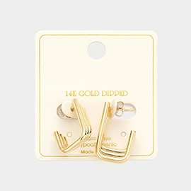 14K Gold Dipped Geometric Hoop Earrings