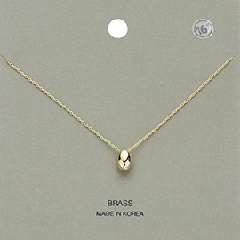 Brass Metal Bean Pendant Necklace