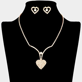 Rhinestone Paved Heart Necklace