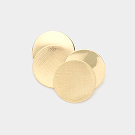 Brass Brushed Double Disc Metal Earrings