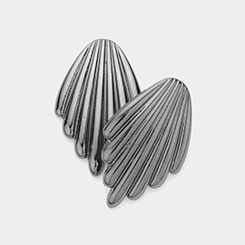 Textured Metal Shell Earrings