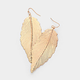 Metal Leaf Dangle Earrings