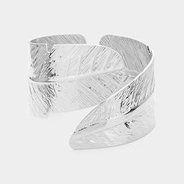 Metal Leaf Hinged Bangle Bracelet