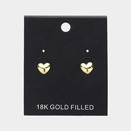 18K Gold Filled Heart Stud Earrings