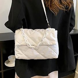 Quilted Padded Flap Shoulder Bag / Crossbody Bag
