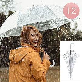 12PCS - Clear Transparent Umbrellas