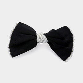 Pearl Pointed Bow Barrette
