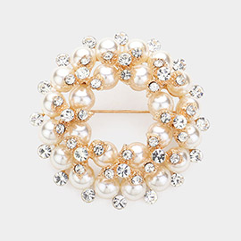 Peal Embellished Pin Brooch