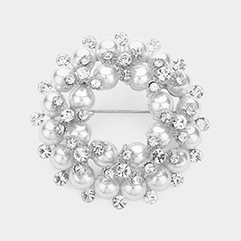 Peal Embellished Pin Brooch