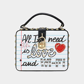 All I Need Is Love and Wifi Message Box Locket Hand Bag / Crossbody Bag